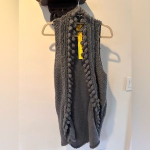 Catherine Malandrino grey, sleeveless duster. Yellow label.